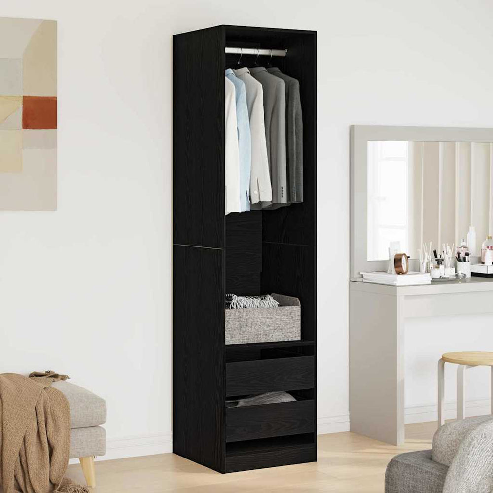 vidaXL Wardrobe with Shelf Black Oak Look 50 x 50 x 200 cm