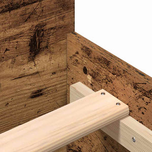 vidaXL Bed Frame with Headboard Reclaimed Wood 203 x 203 x 50 cm Engineered Wood