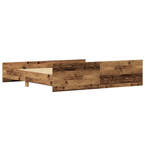 vidaXL Bed Frame with Headboard Reclaimed Wood 203 x 203 x 50 cm Engineered Wood