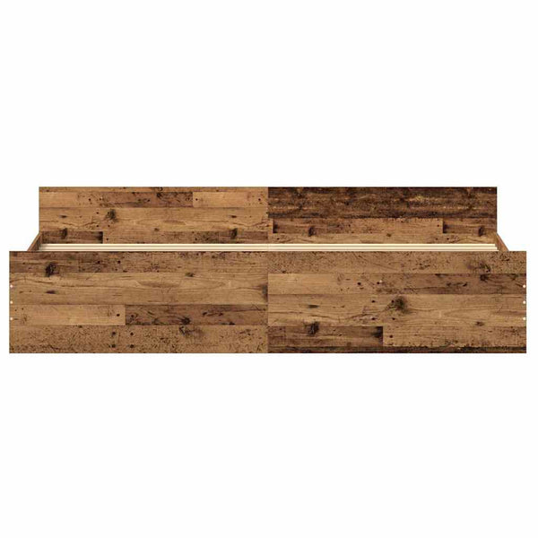 vidaXL Bed Frame with Headboard Reclaimed Wood 203 x 203 x 50 cm Engineered Wood