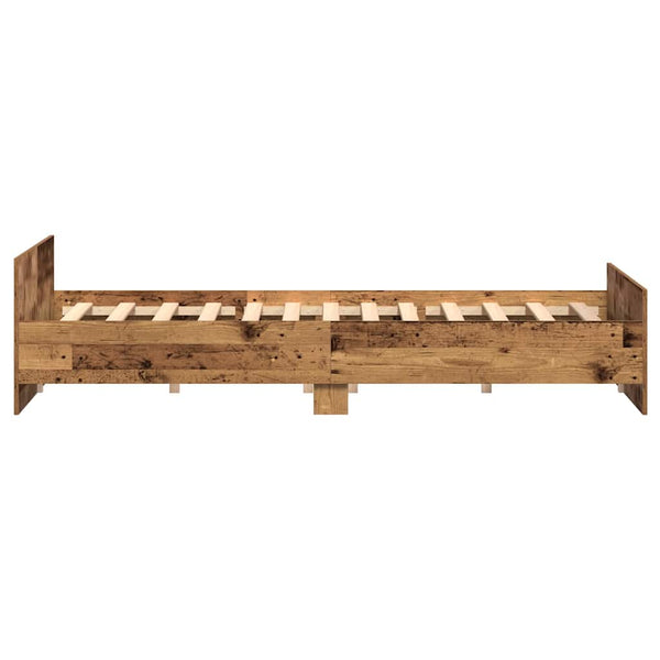 vidaXL Bed Frame with Headboard Reclaimed Wood 203 x 203 x 50 cm Engineered Wood