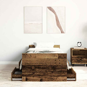 vidaXL Bed Frame with Headboard Reclaimed Wood 193 x 78 x 50 cm Engineered Wood