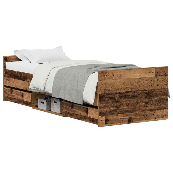 vidaXL Bed Frame with Headboard Reclaimed Wood 193 x 78 x 50 cm Engineered Wood