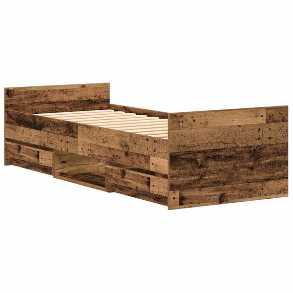 vidaXL Bed Frame with Headboard Reclaimed Wood 193 x 78 x 50 cm Engineered Wood