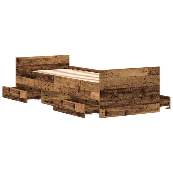 vidaXL Bed Frame with Headboard Reclaimed Wood 193 x 78 x 50 cm Engineered Wood