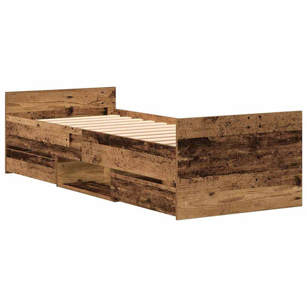 vidaXL Bed Frame with Headboard Reclaimed Wood 193 x 78 x 50 cm Engineered Wood