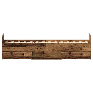 vidaXL Bed Frame with Headboard Reclaimed Wood 193 x 78 x 50 cm Engineered Wood