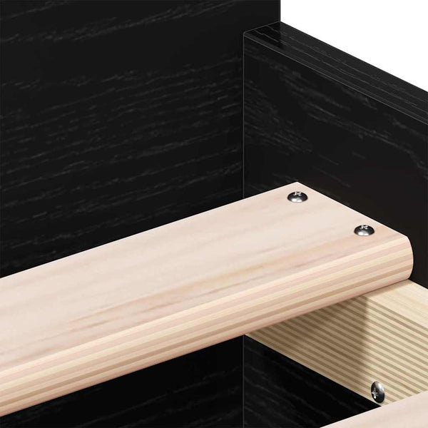 vidaXL Bed Frame Black Oak Look 193 x 78 x 50 cm Engineered Wood