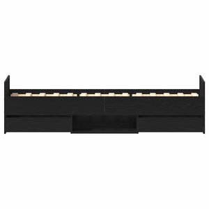 vidaXL Bed Frame Black Oak Look 193 x 78 x 50 cm Engineered Wood