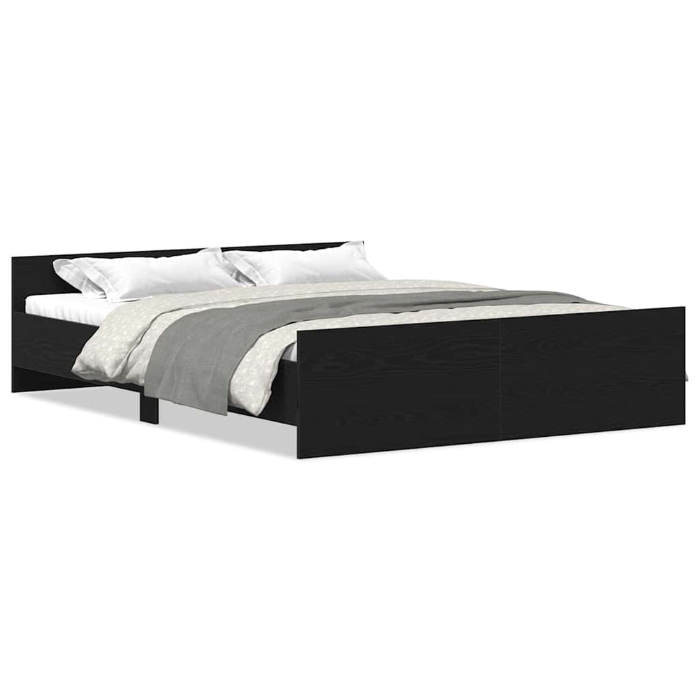 vidaXL Bed Frame without Mattress Black Oak Look 150x200 cm