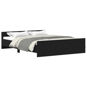 vidaXL Bed Frame without Mattress Black Oak Look 150x200 cm