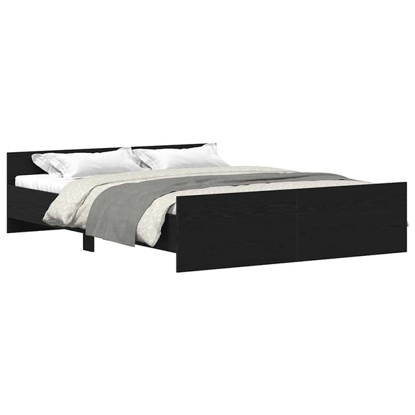 vidaXL Bed Frame without Mattress Black Oak Look 150x200 cm