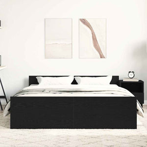 vidaXL Bed Frame without Mattress Black Oak Look 150x200 cm