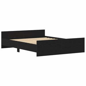 vidaXL Bed Frame without Mattress Black Oak Look 150x200 cm