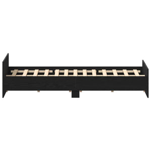 vidaXL Bed Frame without Mattress Black Oak Look 150x200 cm