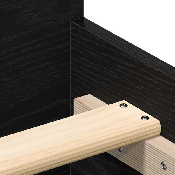 vidaXL Bed Frame without Mattress Black Oak Look 150x200 cm