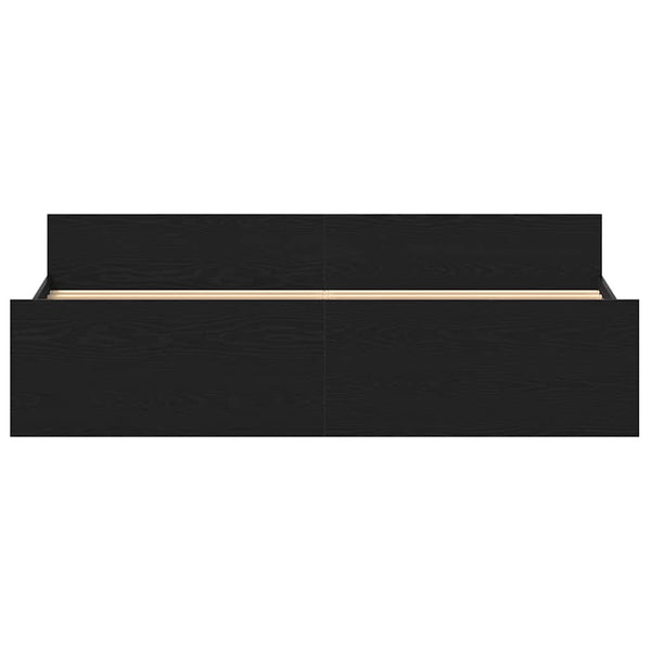 vidaXL Bed Frame without Mattress Black Oak 180x200 cm Engineered Wood
