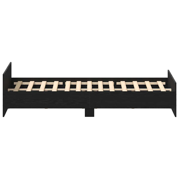 vidaXL Bed Frame without Mattress Black Oak 180x200 cm Engineered Wood