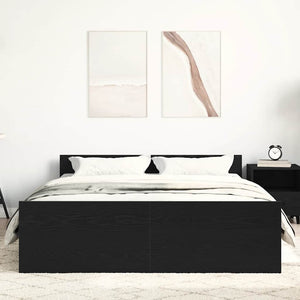 vidaXL Bed Frame without Mattress Black Oak Look 135x190 cm