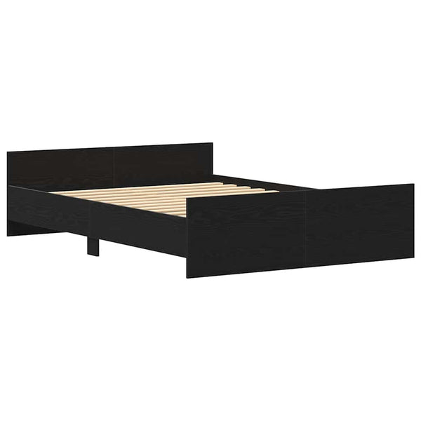 vidaXL Bed Frame without Mattress Black Oak Look 135x190 cm