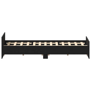 vidaXL Bed Frame without Mattress Black Oak Look 135x190 cm