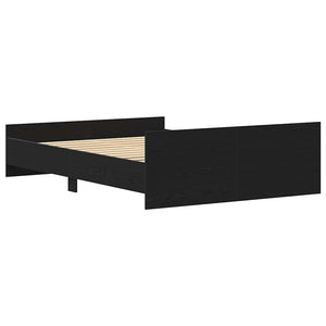 vidaXL Bed Frame without Mattress Black Oak Look 135x190 cm