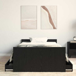vidaXL Bed Frame Black Oak Look 203 x 103 x 50 cm Engineered Wood