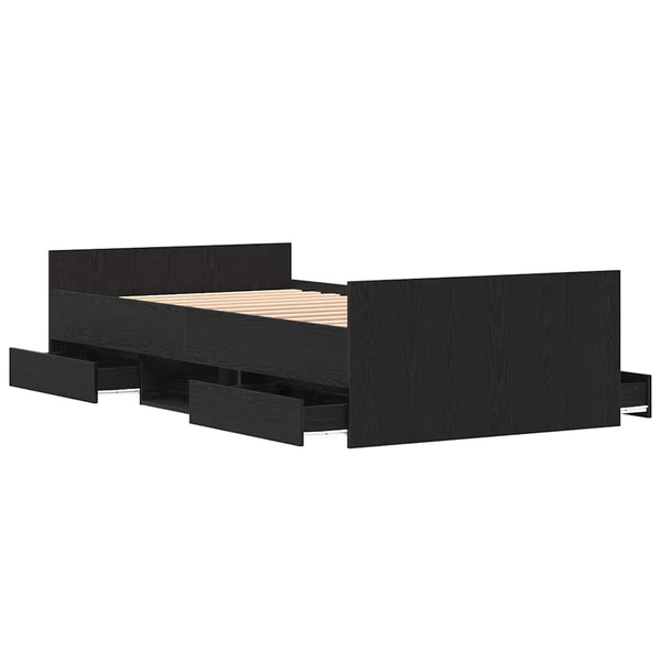 vidaXL Bed Frame Black Oak Look 203 x 93 x 50 cm Engineered Wood