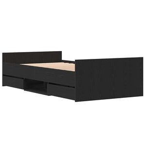 vidaXL Bed Frame Black Oak Look 203 x 93 x 50 cm Engineered Wood