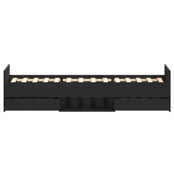 vidaXL Bed Frame Black Oak Look 203 x 93 x 50 cm Engineered Wood