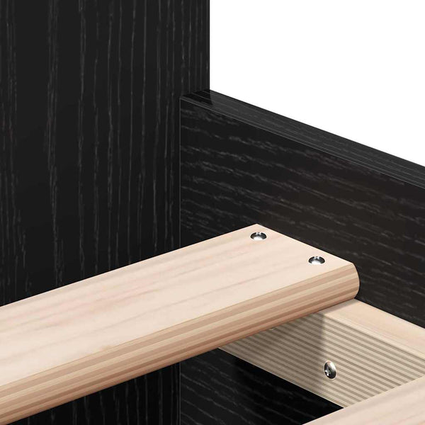 vidaXL Bed Frame Black Oak-Look 193 x 93 x 50 cm Engineered Wood