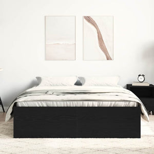 vidaXL Bed Frame without Mattress Black Oak Look 120x200 cm