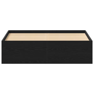 vidaXL Bed Frame without Mattress Black Oak Look 120x200 cm