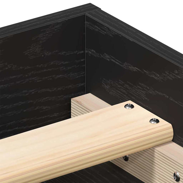 vidaXL Bed Frame without Mattress Black Oak Look 140x200 cm