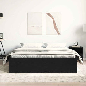 vidaXL Bed Frame without Mattress Black Oak Look 160x200 cm