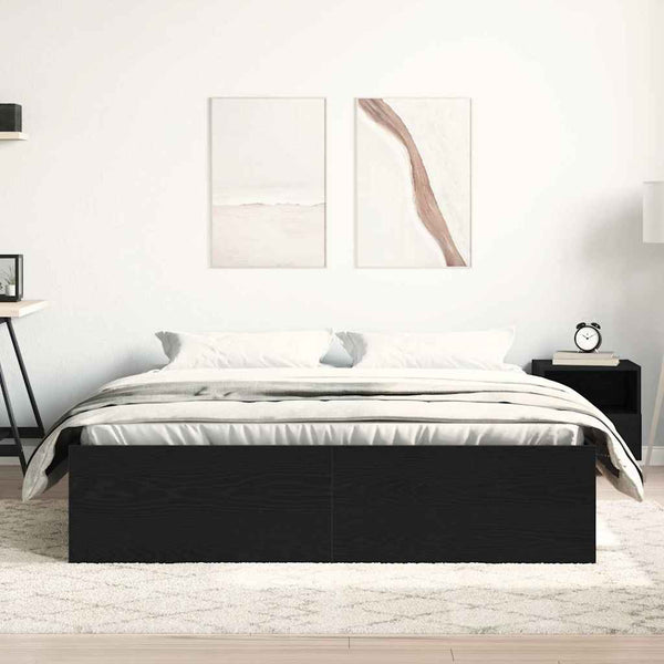 vidaXL Bed Frame without Mattress Black Oak Look 160x200 cm