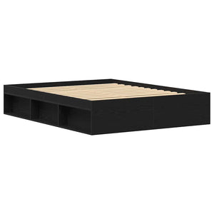 vidaXL Bed Frame without Mattress Black Oak Look 160x200 cm