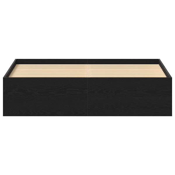 vidaXL Bed Frame without Mattress Black Oak Look 160x200 cm