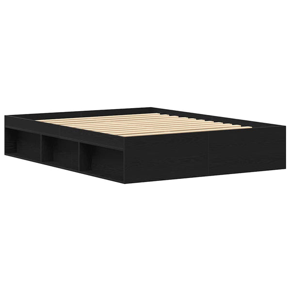 vidaXL Bed Frame without Mattress Black Oak Look 160x200 cm