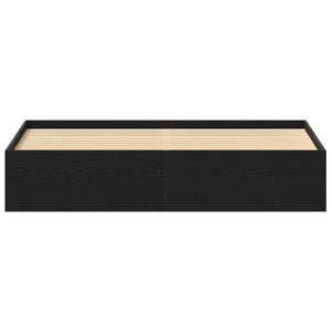 vidaXL Bed Frame without Mattress Black Oak Look 200x200 cm