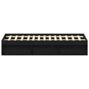 vidaXL Bed Frame without Mattress Black Oak Look 200x200 cm