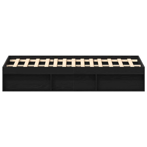 vidaXL Bed Frame without Mattress Black Oak Look 200x200 cm