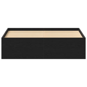 vidaXL Bed Frame without Mattress Black Oak Look 120x190 cm