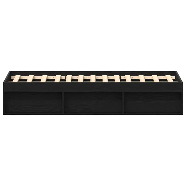 vidaXL Bed Frame without Mattress Black Oak Look 120x190 cm