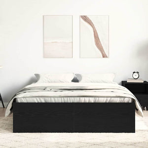 vidaXL Bed Frame without Mattress Black Oak Look 140x190 cm