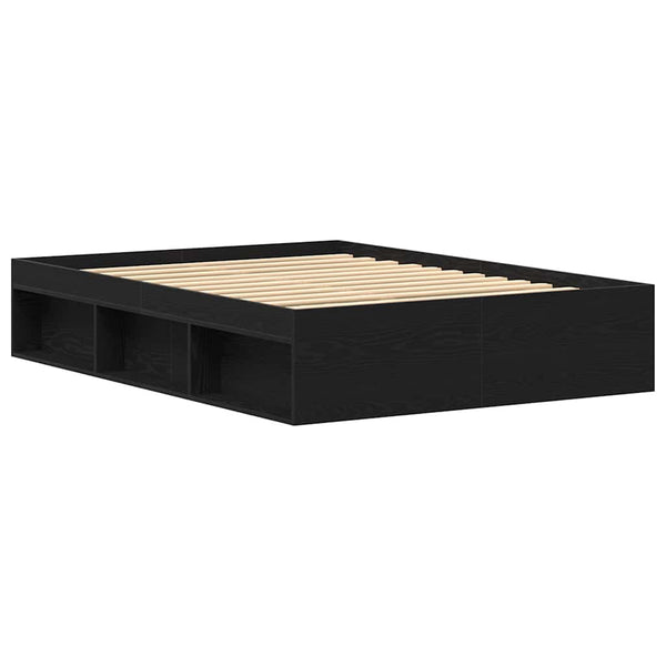 vidaXL Bed Frame without Mattress Black Oak Look 140x190 cm