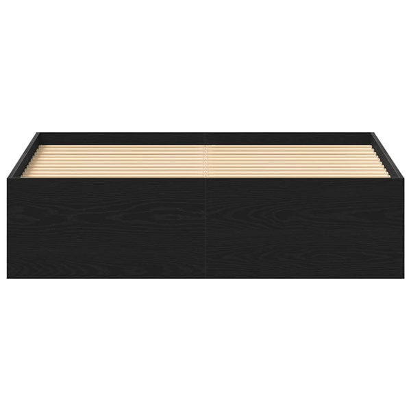 vidaXL Bed Frame without Mattress Black Oak Look 140x190 cm