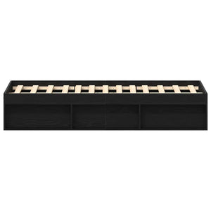 vidaXL Bed Frame without Mattress Black Oak Look 140x190 cm