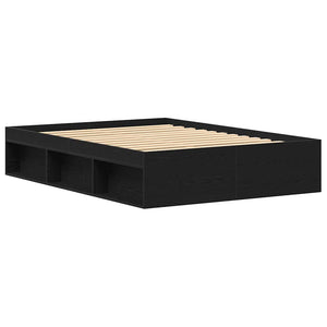 vidaXL Bed Frame without Mattress Black Oak Look 140x190 cm