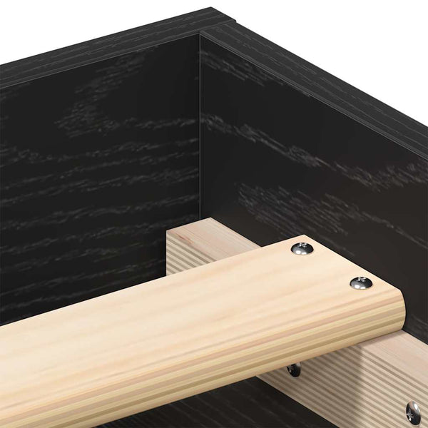 vidaXL Bed Frame without Mattress Black Oak Look 140x190 cm